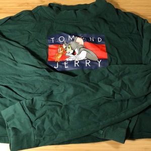 Tom and Jerry Mock Neck Crop Top